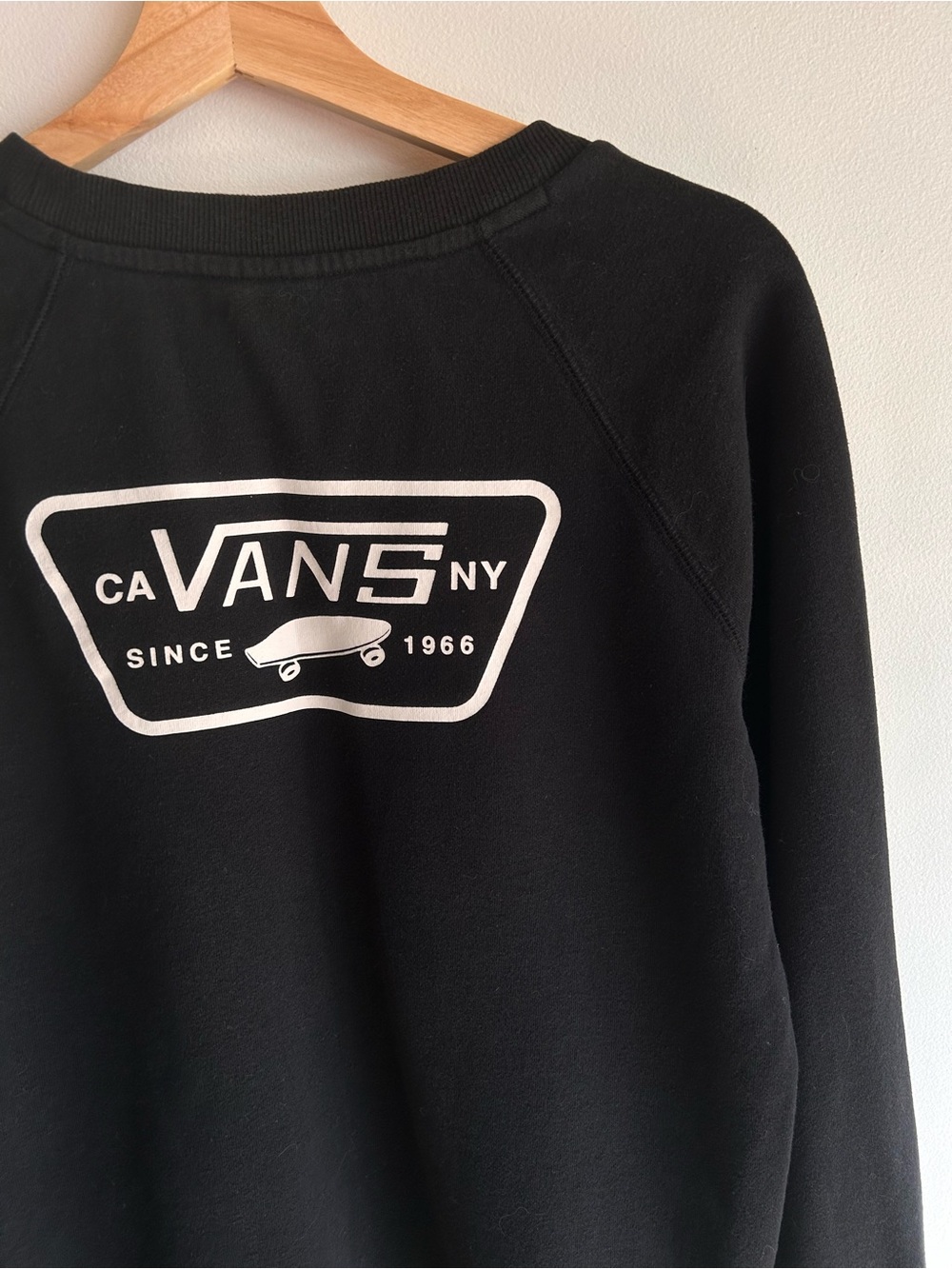 Vans Black Crewneck Sweatshirt with White Logo